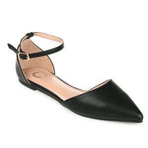 Journee Womens Reba Buckle Pointed Toe Ballet Flats, size 6M